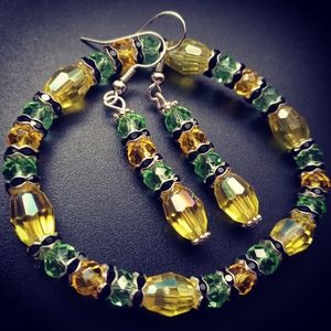 Lemon Lime Beaded Jewelery Set